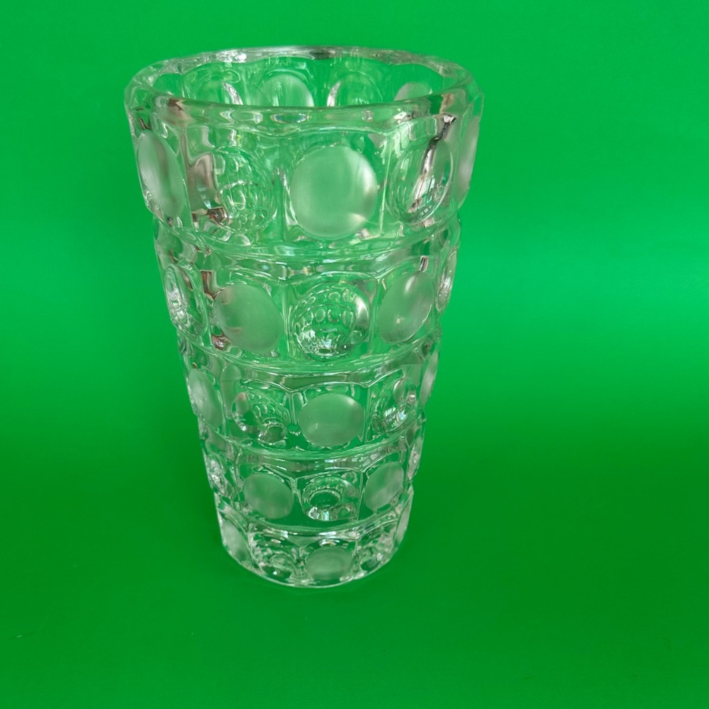 Clear  chechoslovakian Glass Vase,mid century by Rudolf Jurnickl